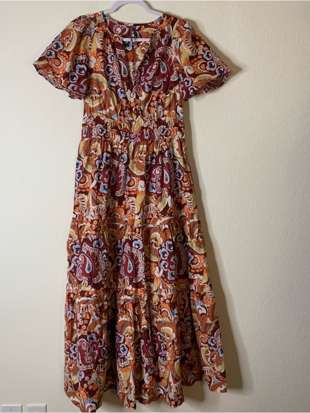 Anthropologie Womens the Somerset maxi dress in paisley bronze M - Picture 2 of 9